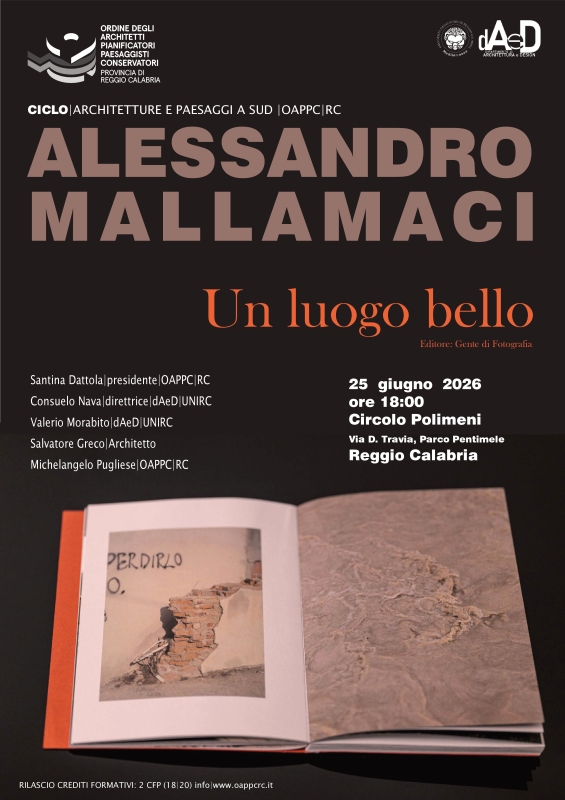 Incontro con l’autore Alessandro Mallamaci -Presentazione del libro “Un luogo bello - Gente di fotografia, 2024.”